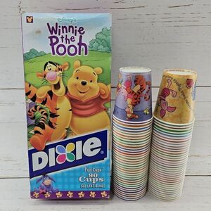 Vintage‎ Dixie Fun Cups Disney Winnie The Pooh Lot of 70 5 Oz Unused Open Box